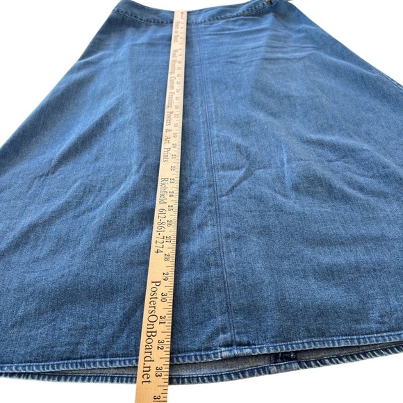 VTG Talbots Denim Jean Skirt A Line Midi Western 100% Cotton Size 10 P Modest - Picture 11 of 14